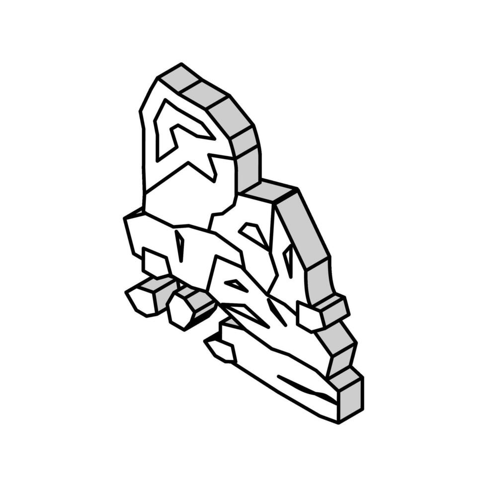 carbón de madera isométrica icono vector ilustración