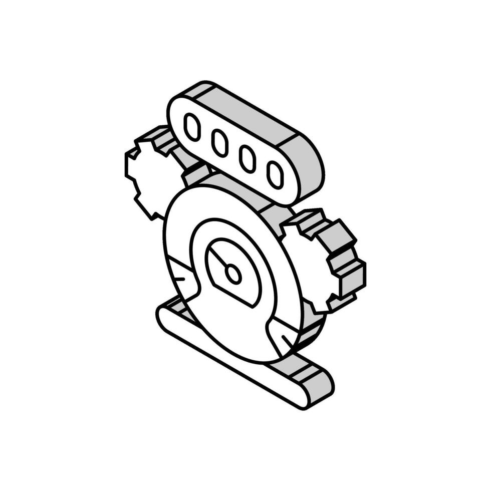 kilometraje Retroceder isométrica icono vector ilustración