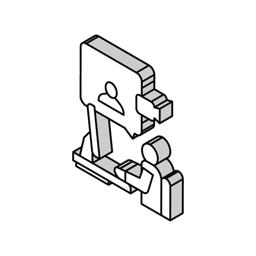 video consultation isometric icon vector illustration