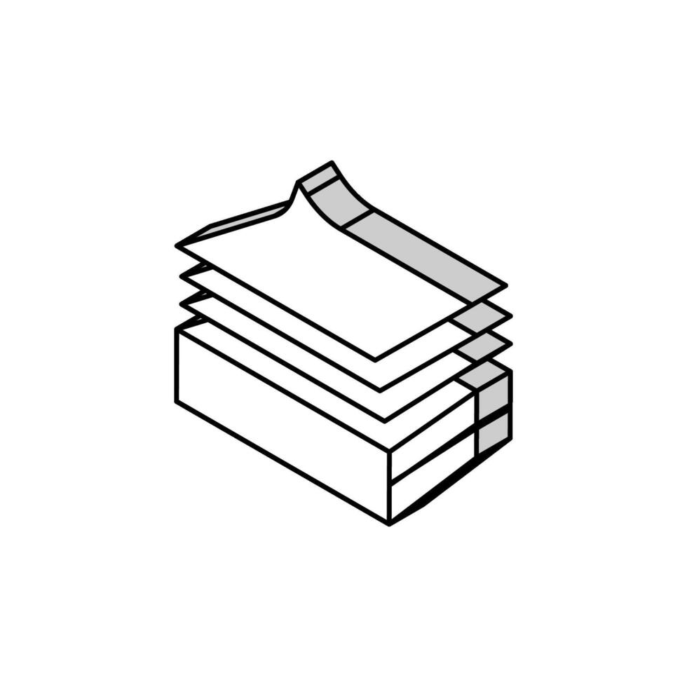 papel lista madera producción isométrica icono vector ilustración