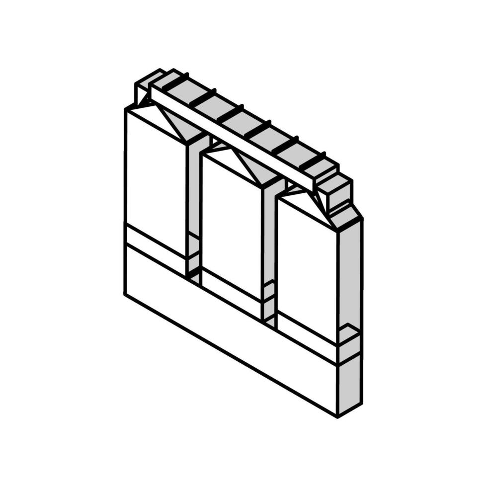 grain storage isometric icon vector illustration