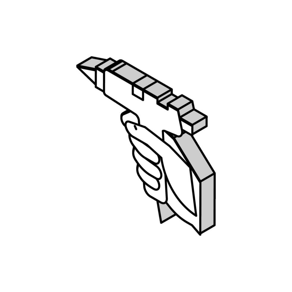 bricolaje arte pegado pistola isométrica icono vector ilustración