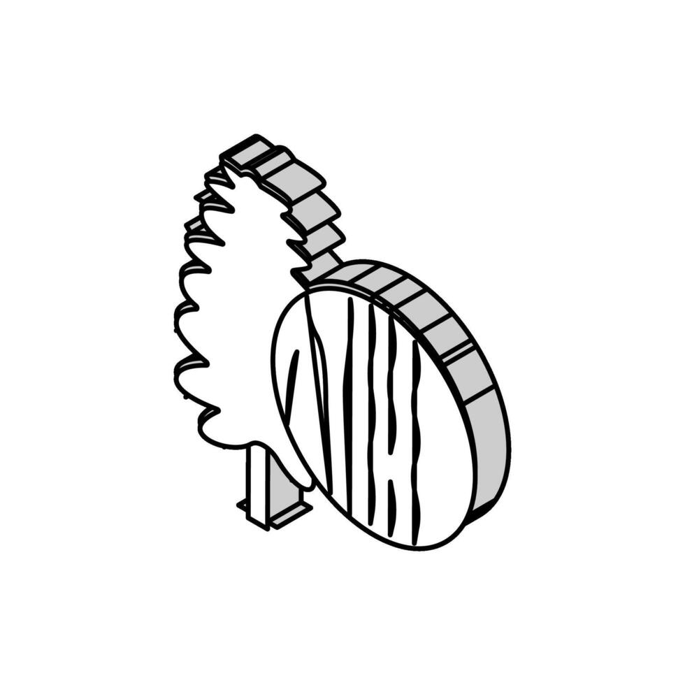 cicuta madera isométrica icono vector ilustración