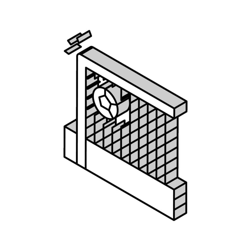 goal soccer isometric icon vector illustration