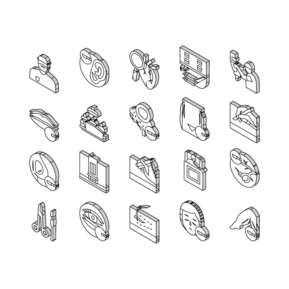Surgery Medicine Clinic Operation isometric icons set vector