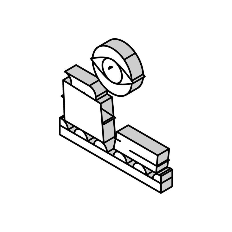 paper production control isometric icon vector illustration