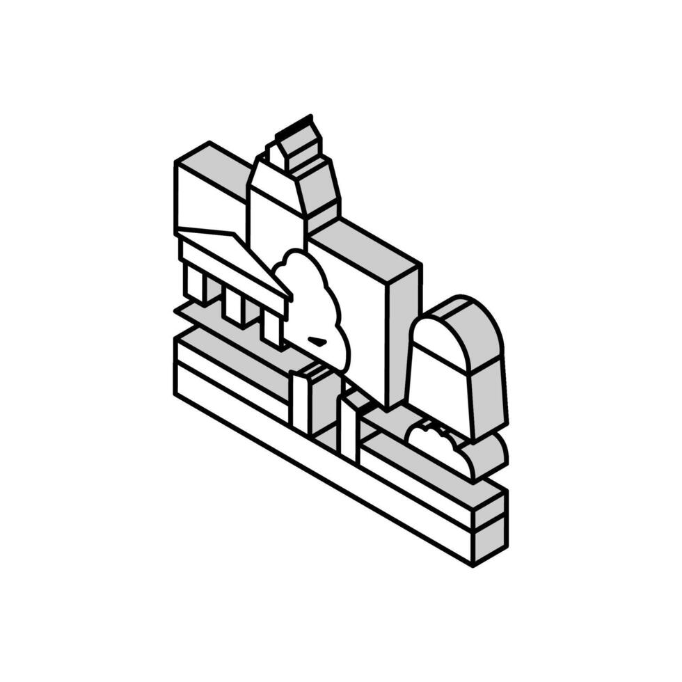 museum gallery art object construction isometric icon vector illustration