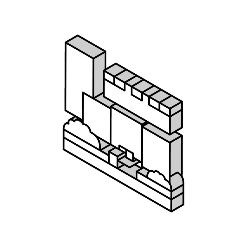 residencial complejo Departamento edificio isométrica icono vector ilustración