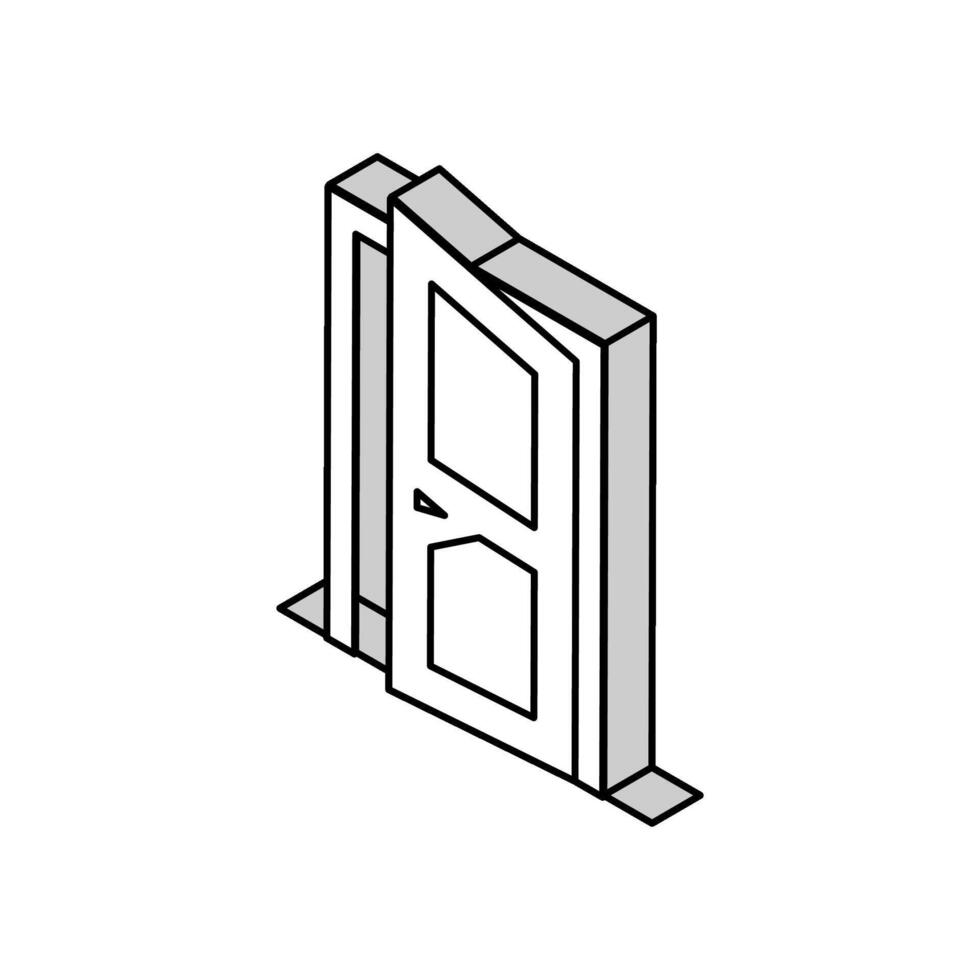 entry door isometric icon vector illustration