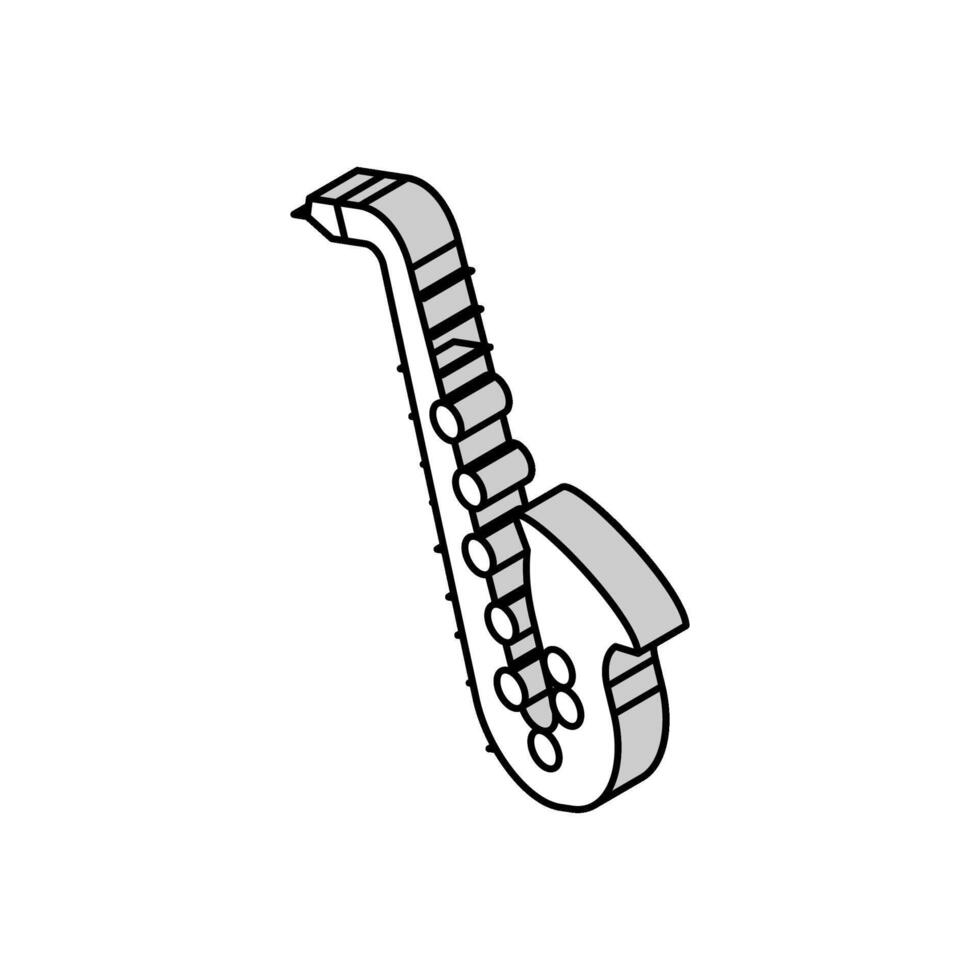 saxofón música instrumento isométrica icono vector ilustración