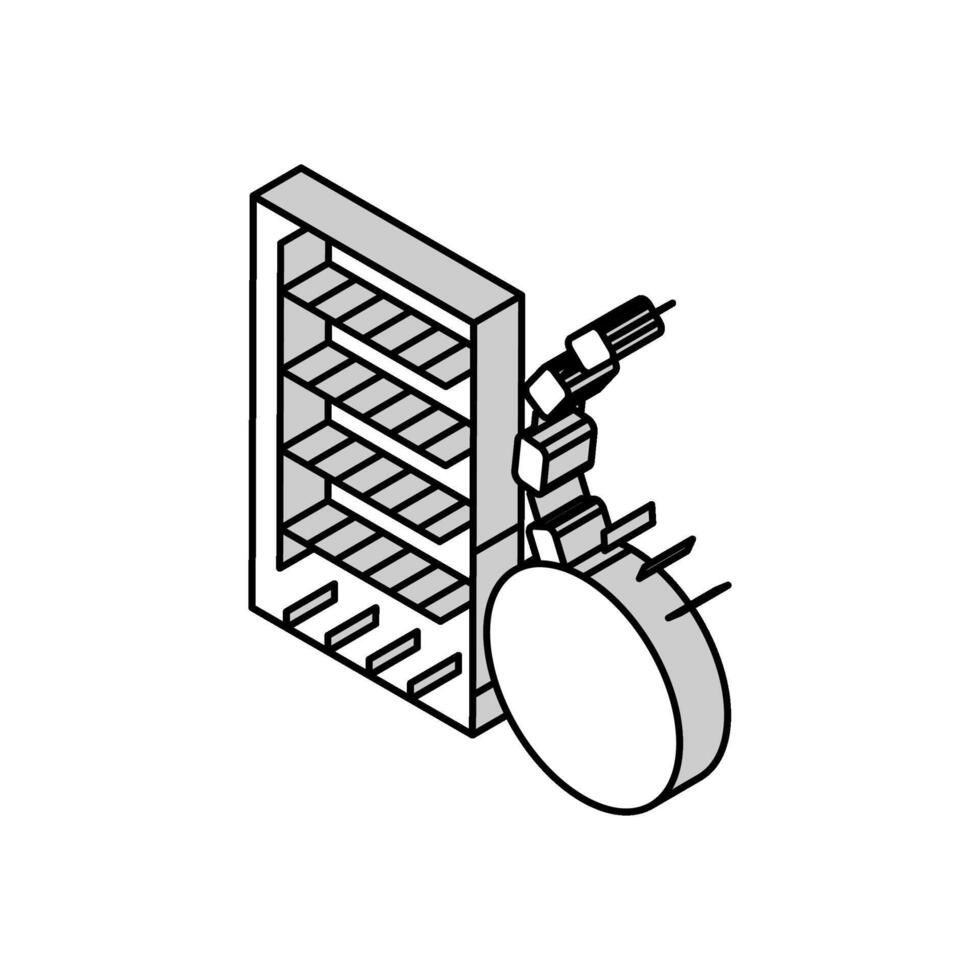 high rise skyscraper demolition isometric icon vector illustration