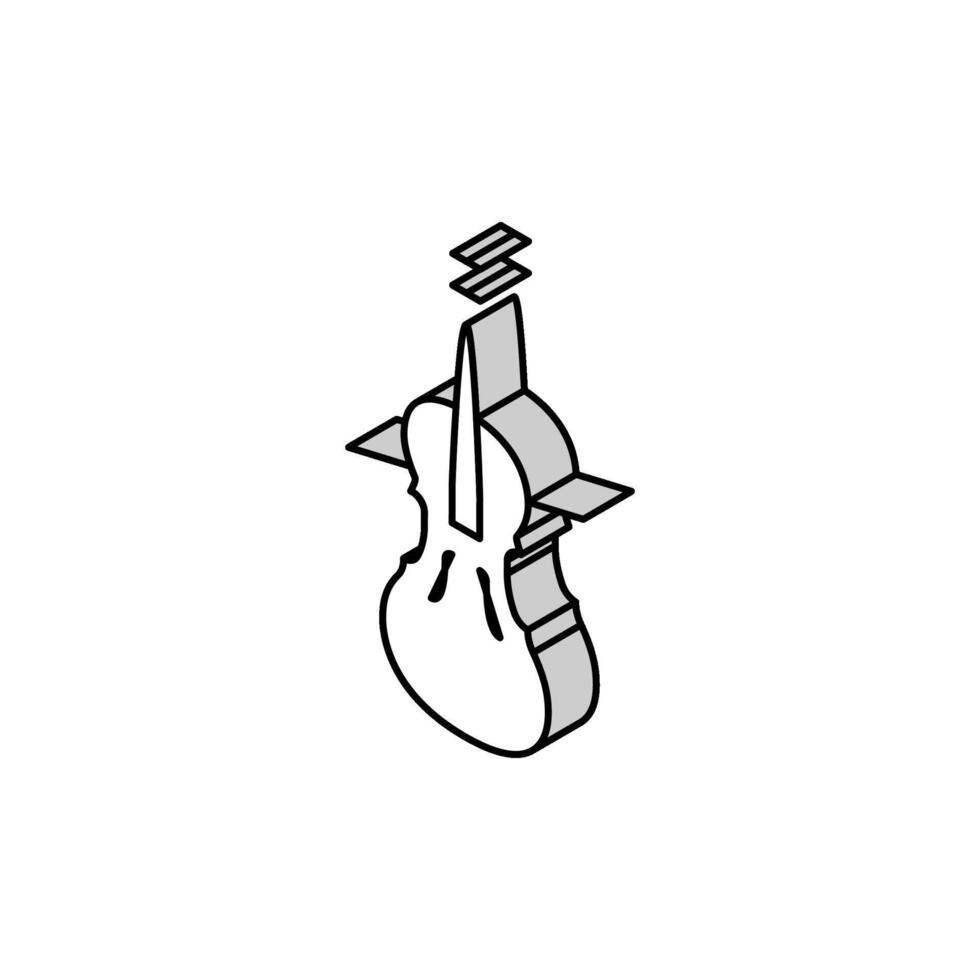 cello orchestra music instrument isometric icon vector illustration