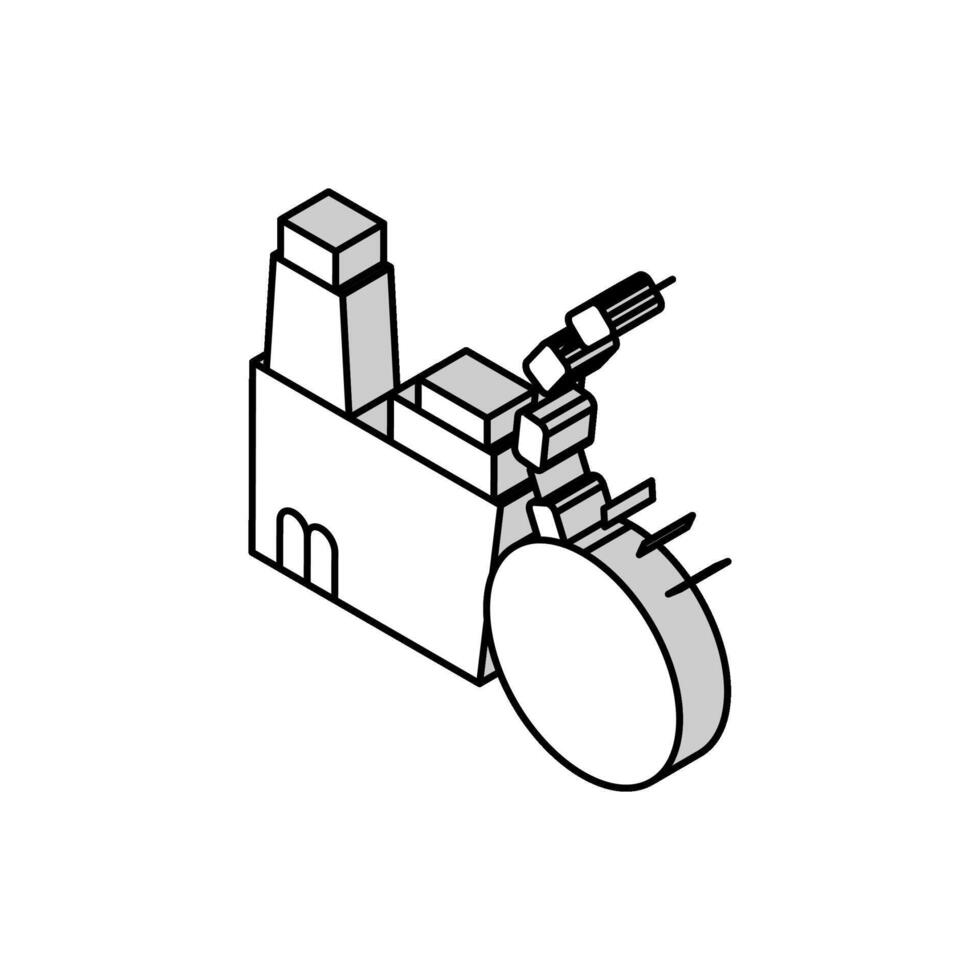 manufacturing factory demolitions isometric icon vector illustration
