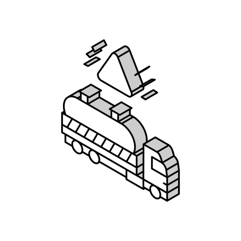 hazardous waste transporter isometric icon vector illustration