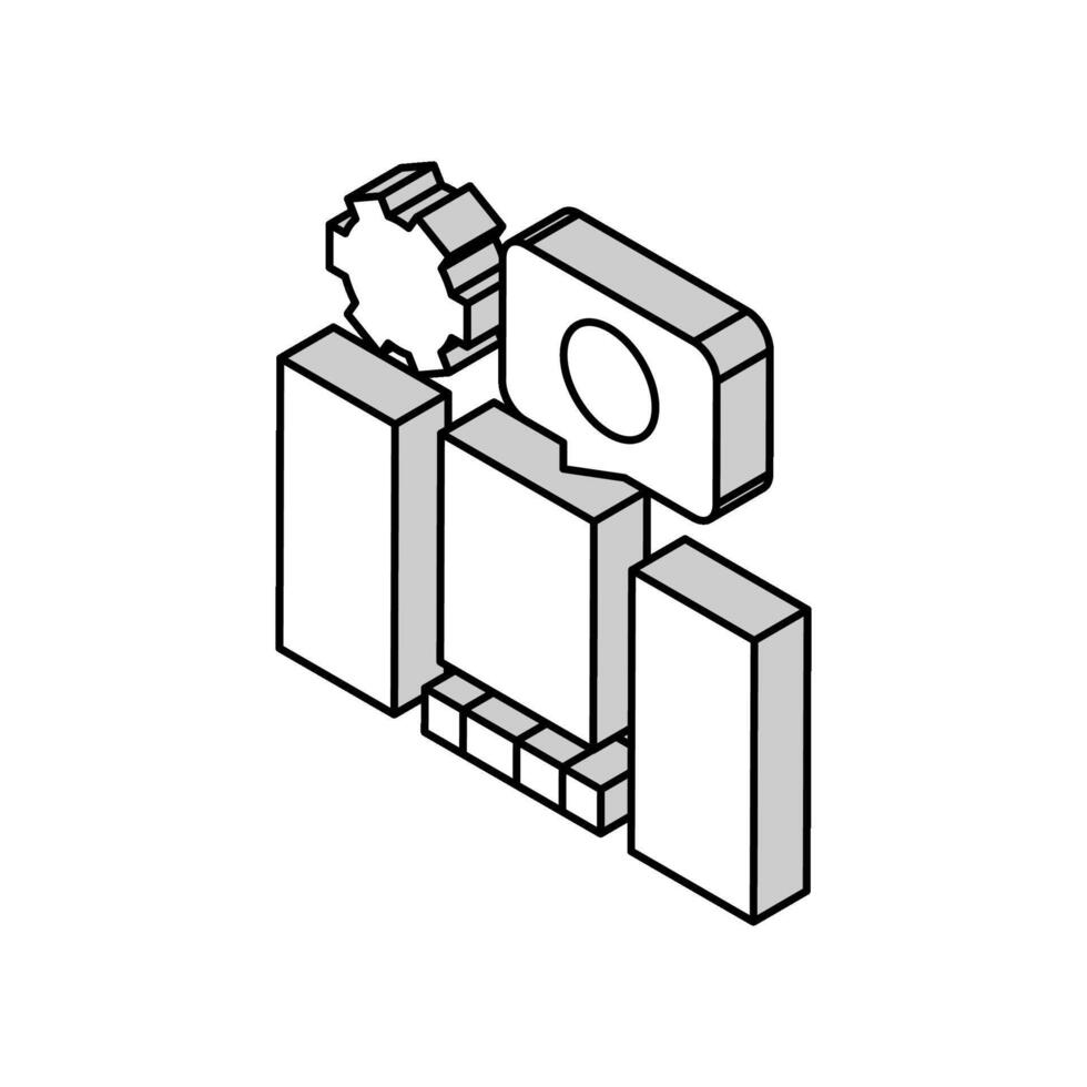 selective exterior demolition isometric icon vector illustration