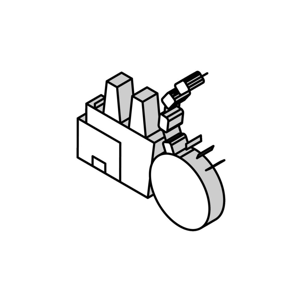 plant factory demolitions isometric icon vector illustration