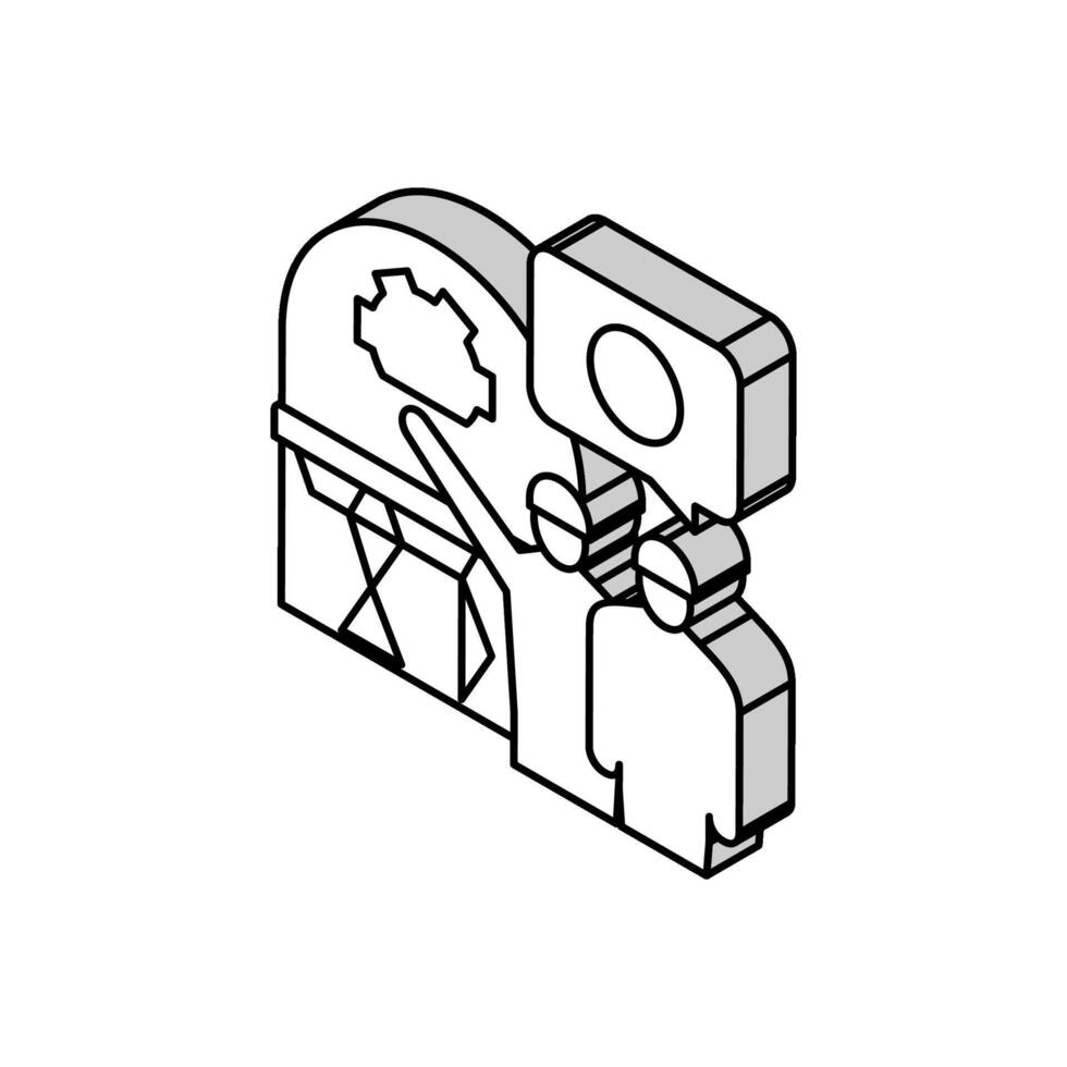 decommissioning processing isometric icon vector illustration