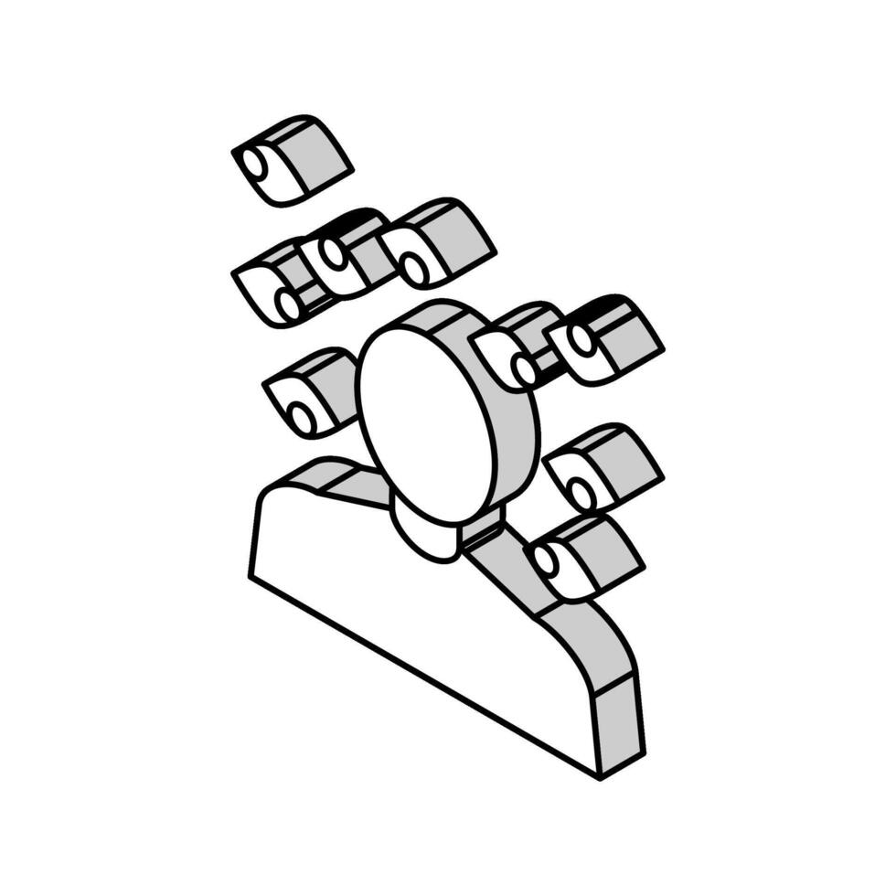 paranoia psychological problems isometric icon vector illustration