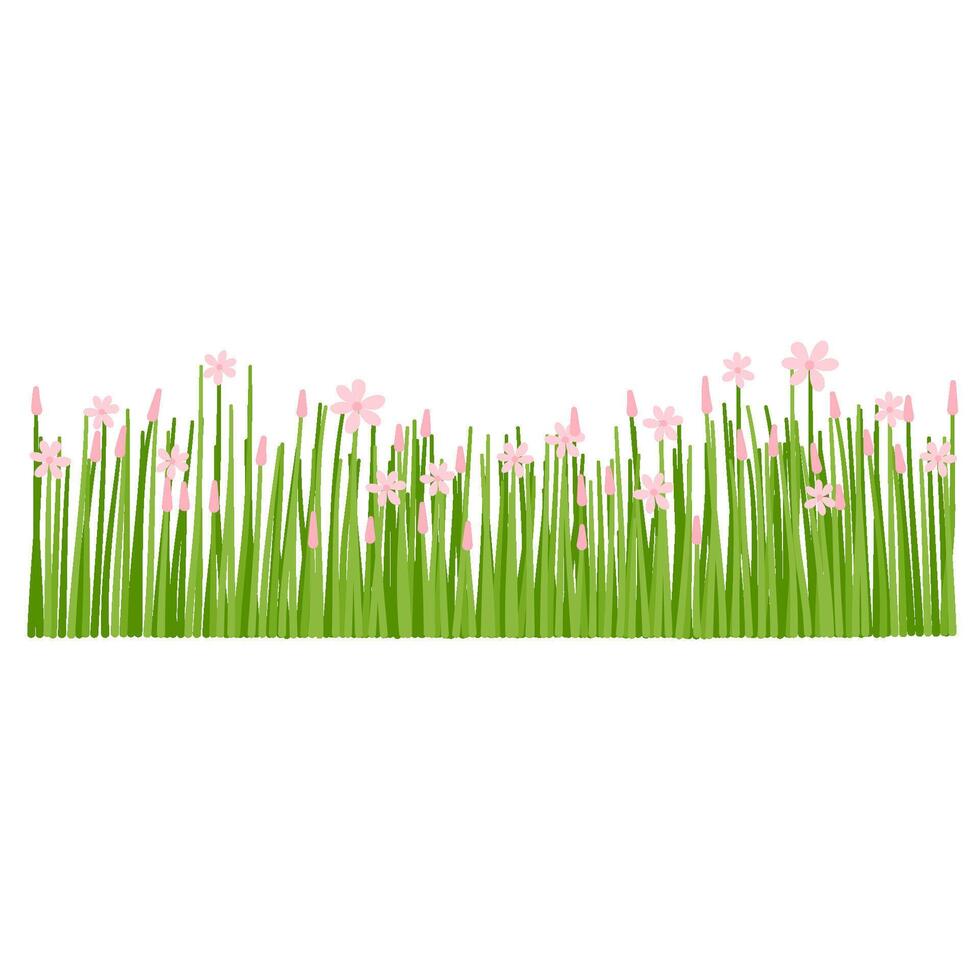 Grass landscape with flower vector