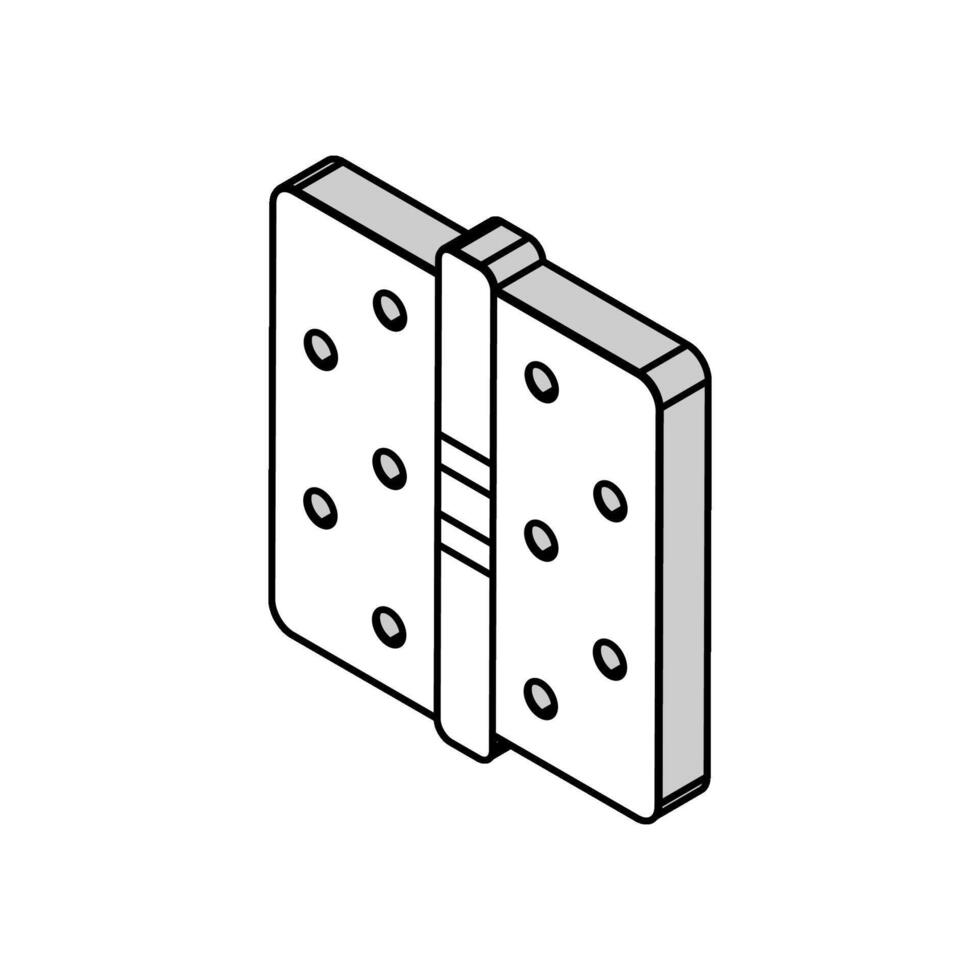 door hinges isometric icon vector illustration