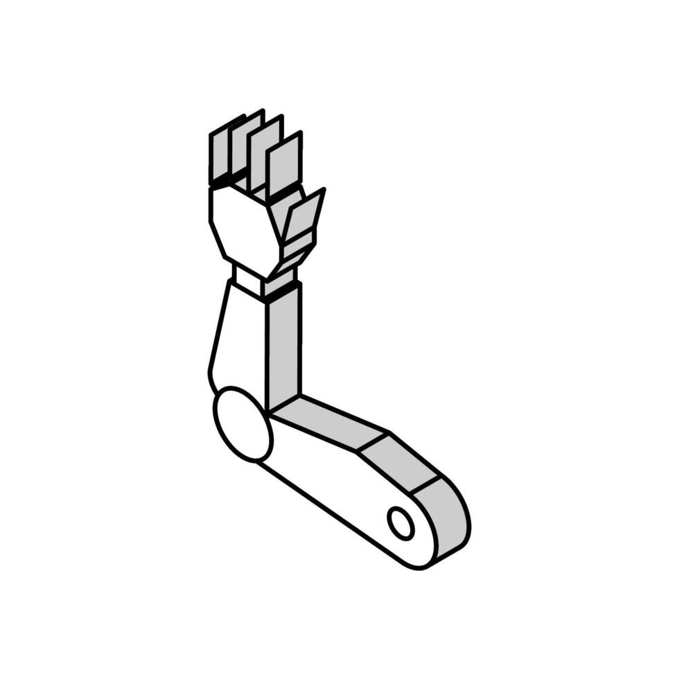 robotic arm isometric icon vector illustration