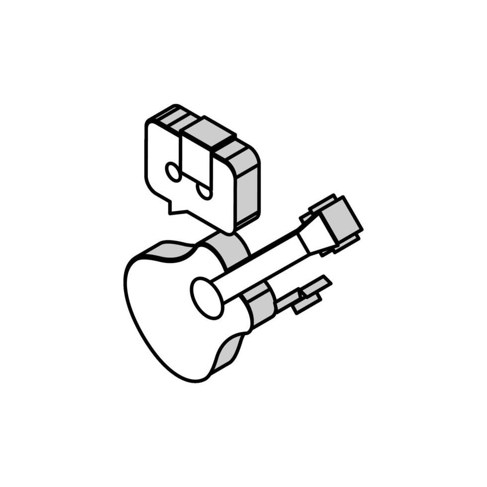 playing on guitar isometric icon vector illustration