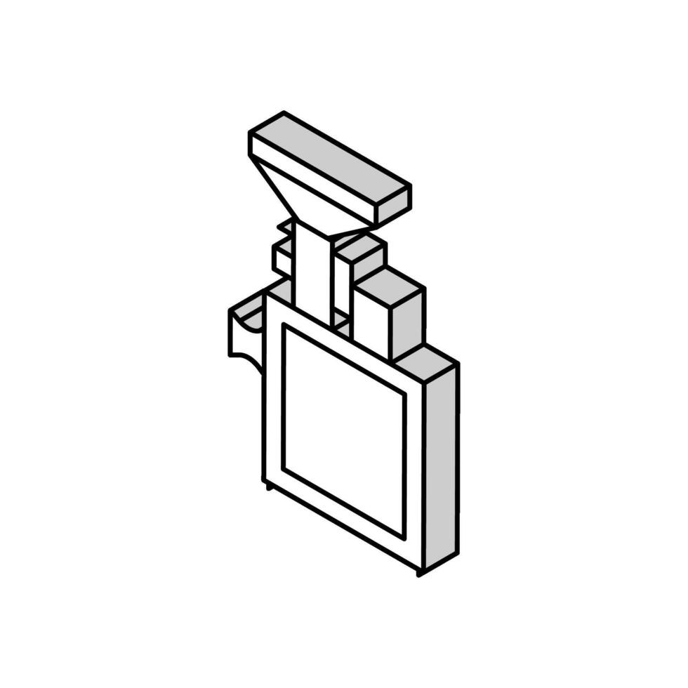 grinding equipment isometric icon vector illustration