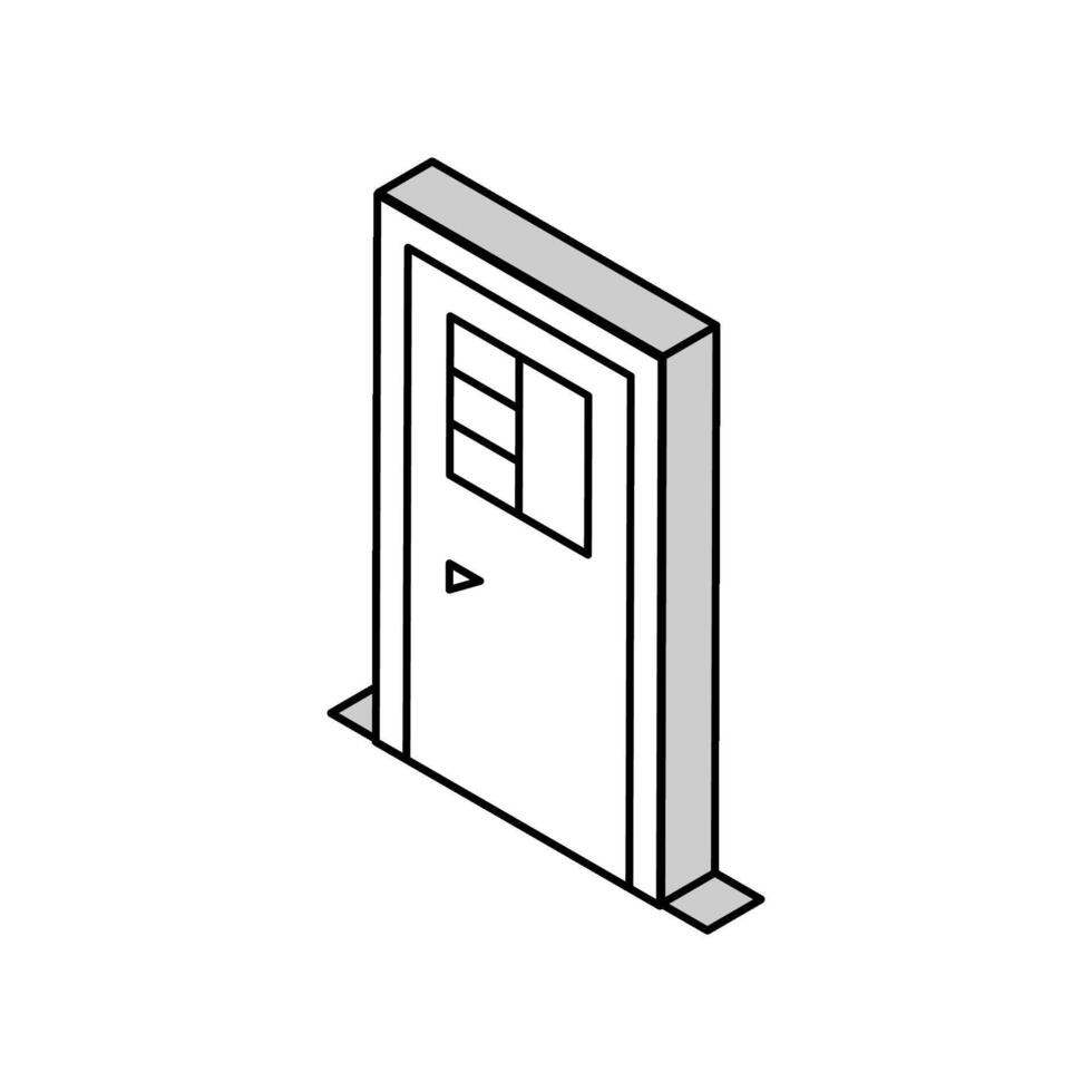 door with window isometric icon vector illustration