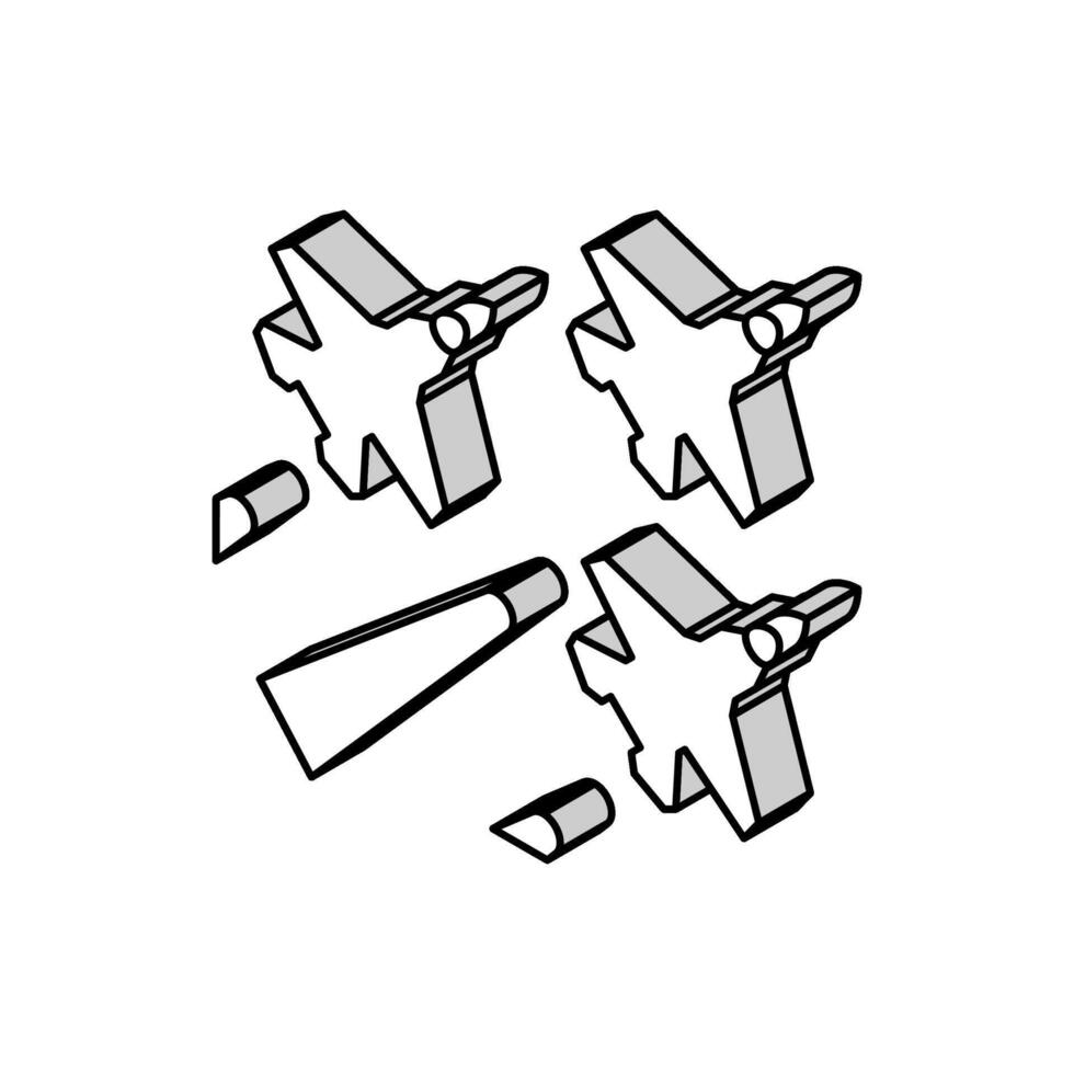 aviation parade isometric icon vector illustration