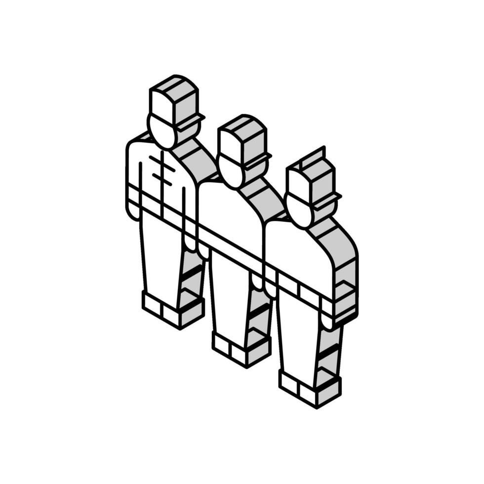 marching people of parade isometric icon vector illustration