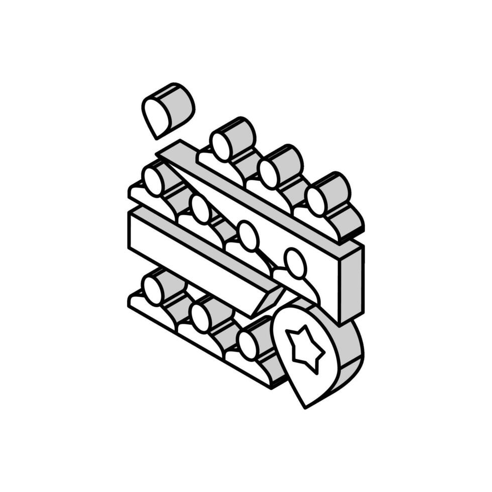 route and direction of parade isometric icon vector illustration