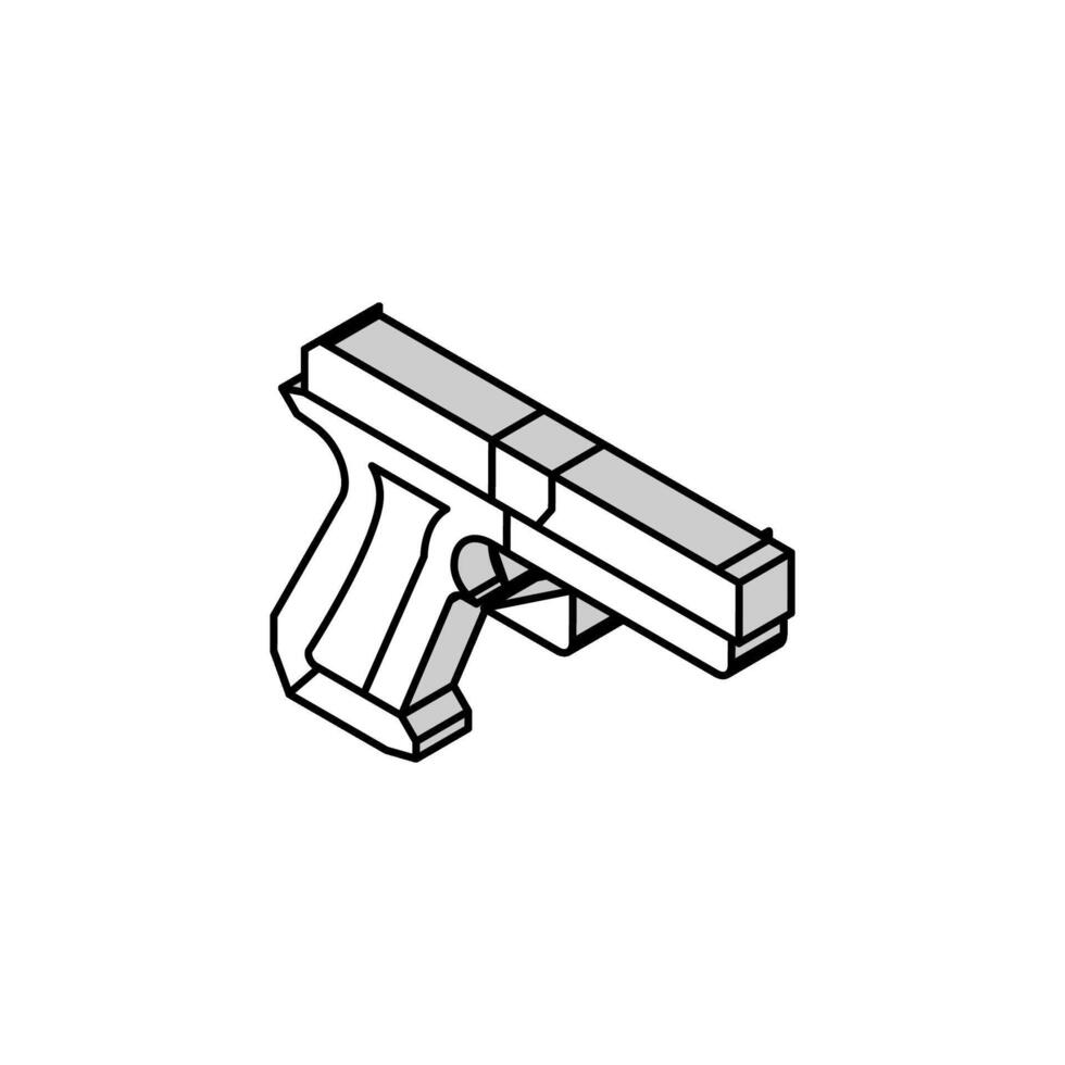 centerfire pistol isometric icon vector illustration