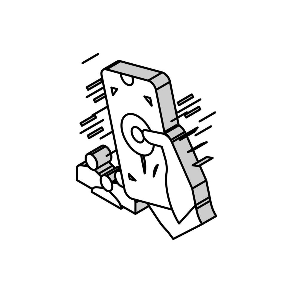 photo make on smartphone on parade isometric icon vector illustration