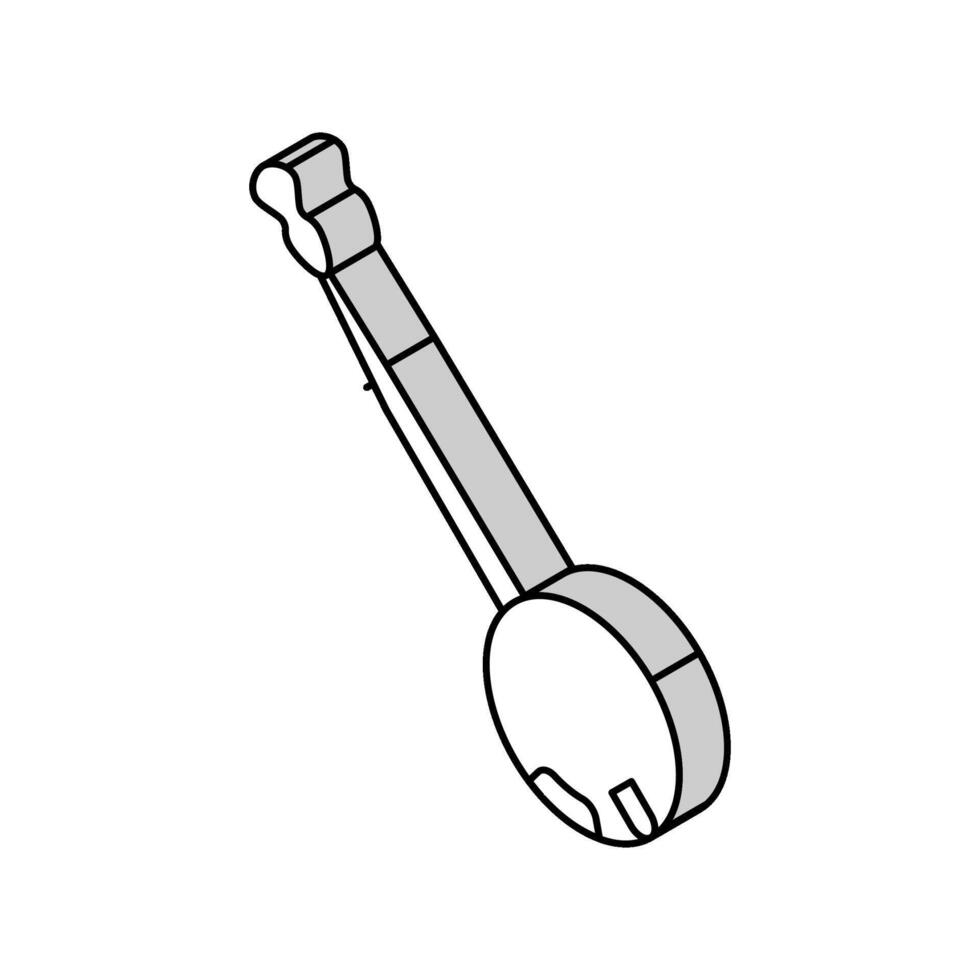 banjo stringed musician instrument isometric icon vector illustration