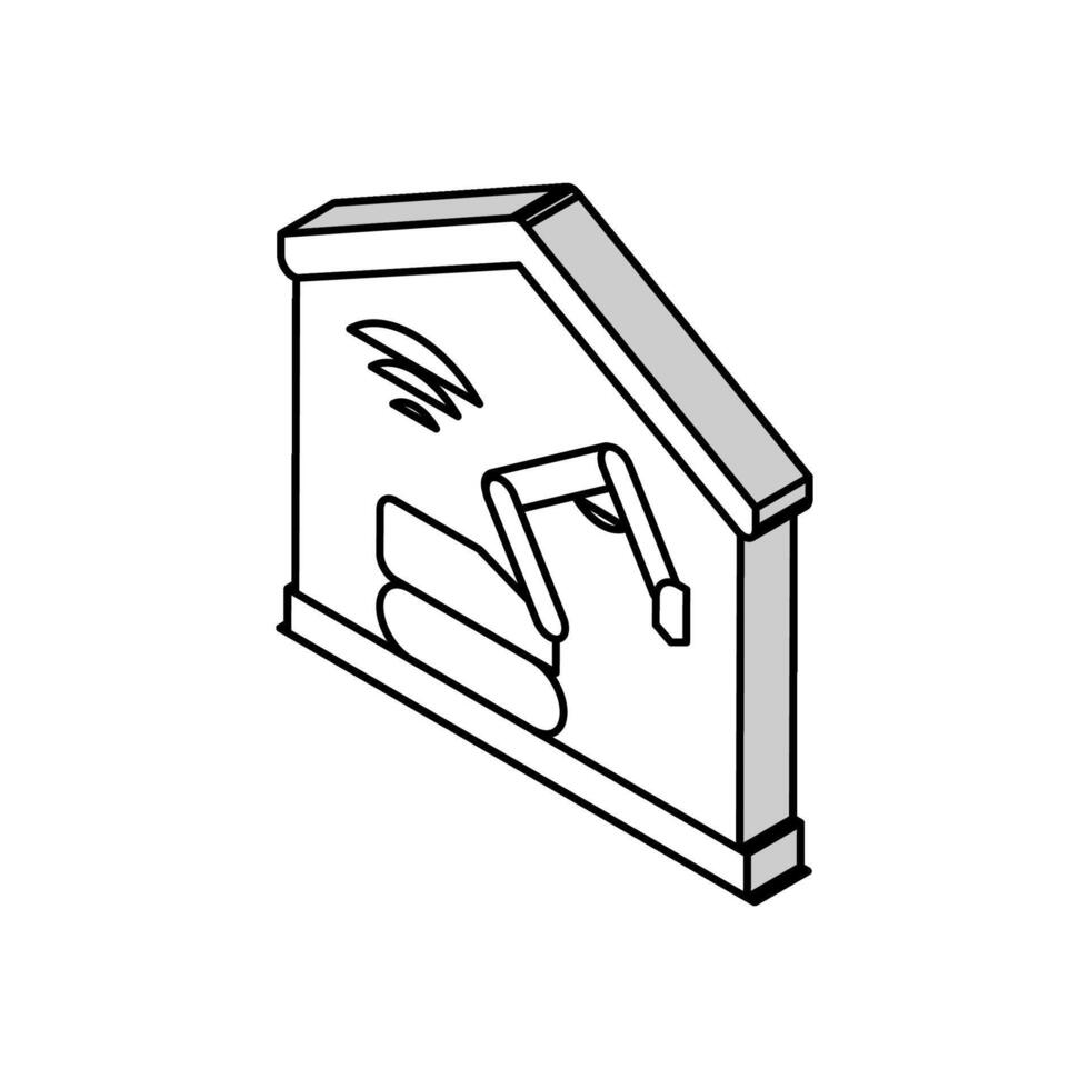 remoto demoliciones edificio isométrica icono vector ilustración