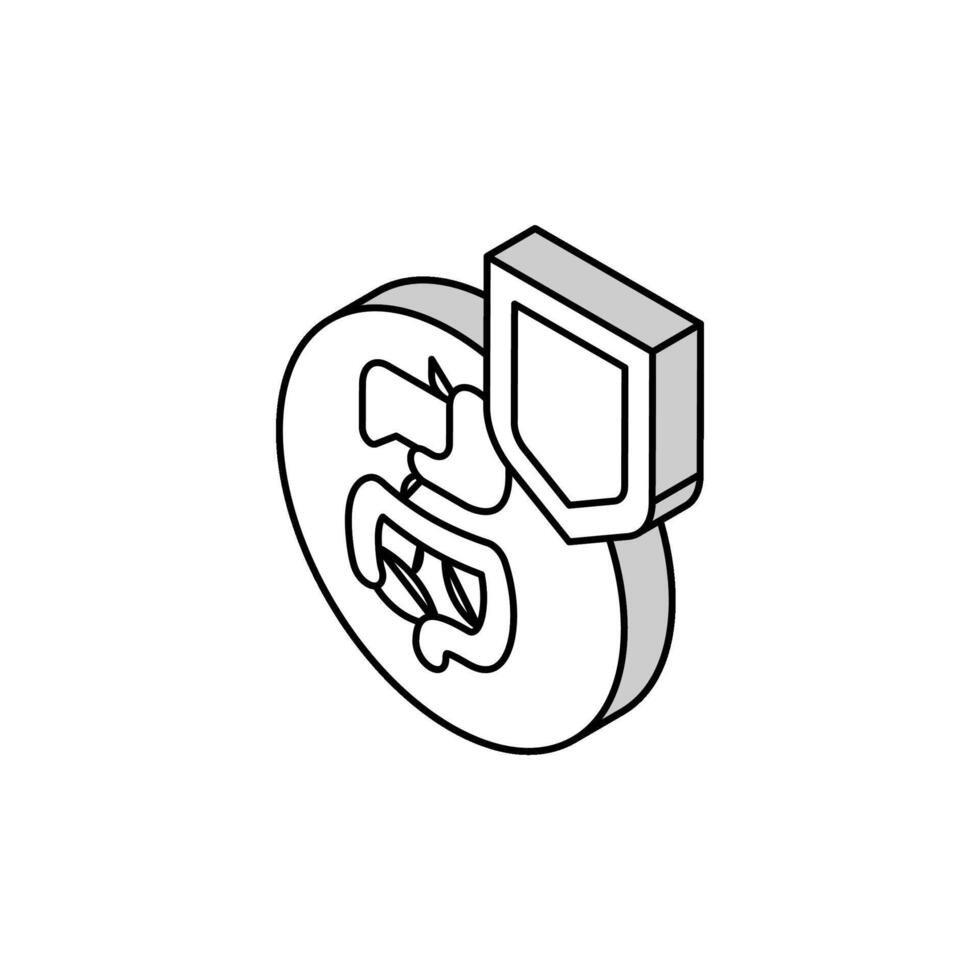 digestive tract immunity defense isometric icon vector illustration