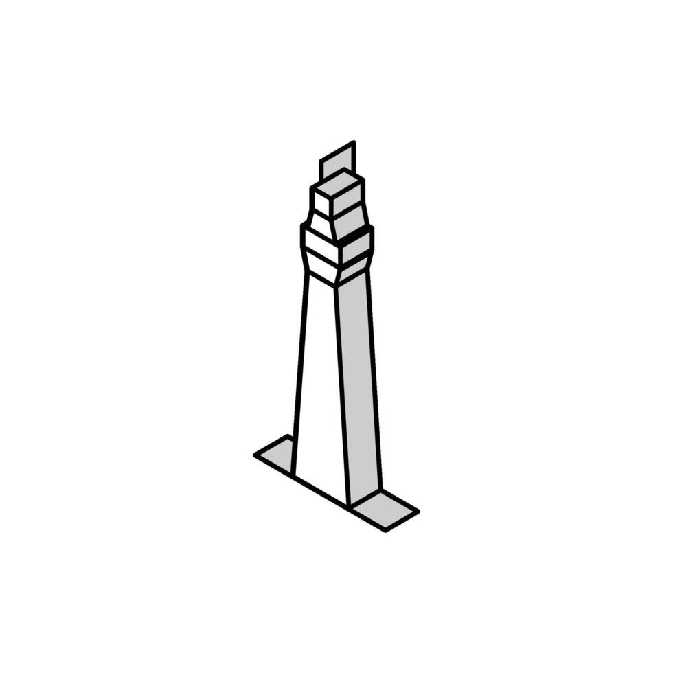 torre edificio isométrica icono vector ilustración