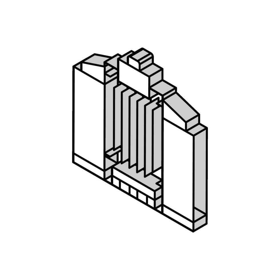 oficina rascacielos edificio isométrica icono vector ilustración