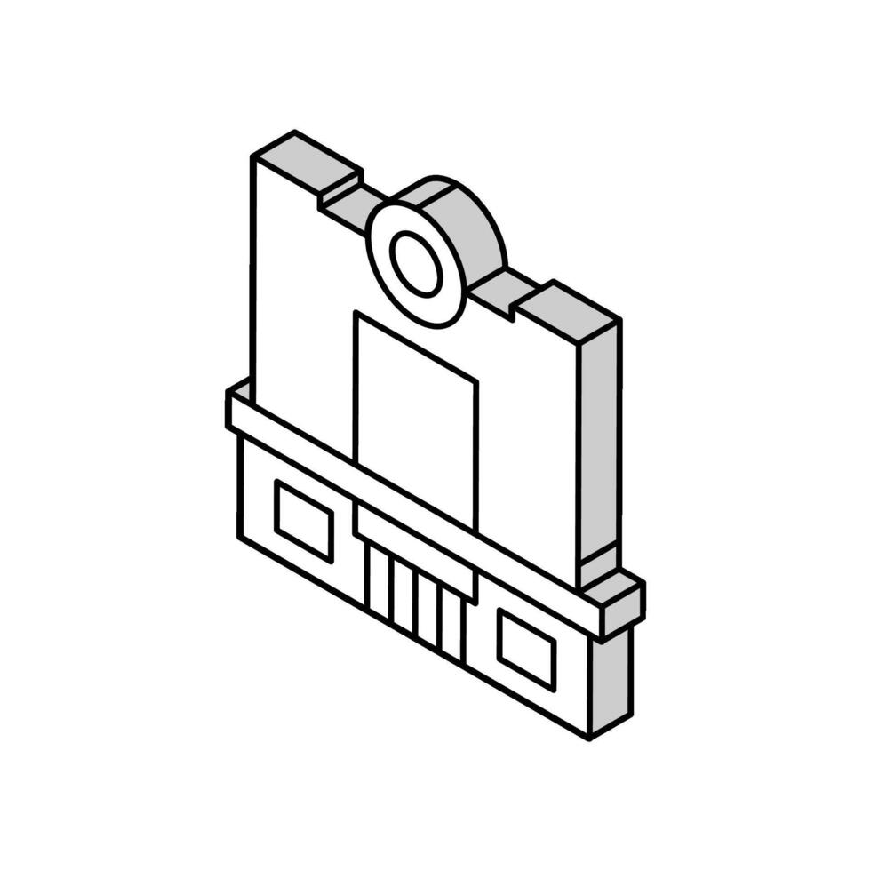 cinema building isometric icon vector illustration