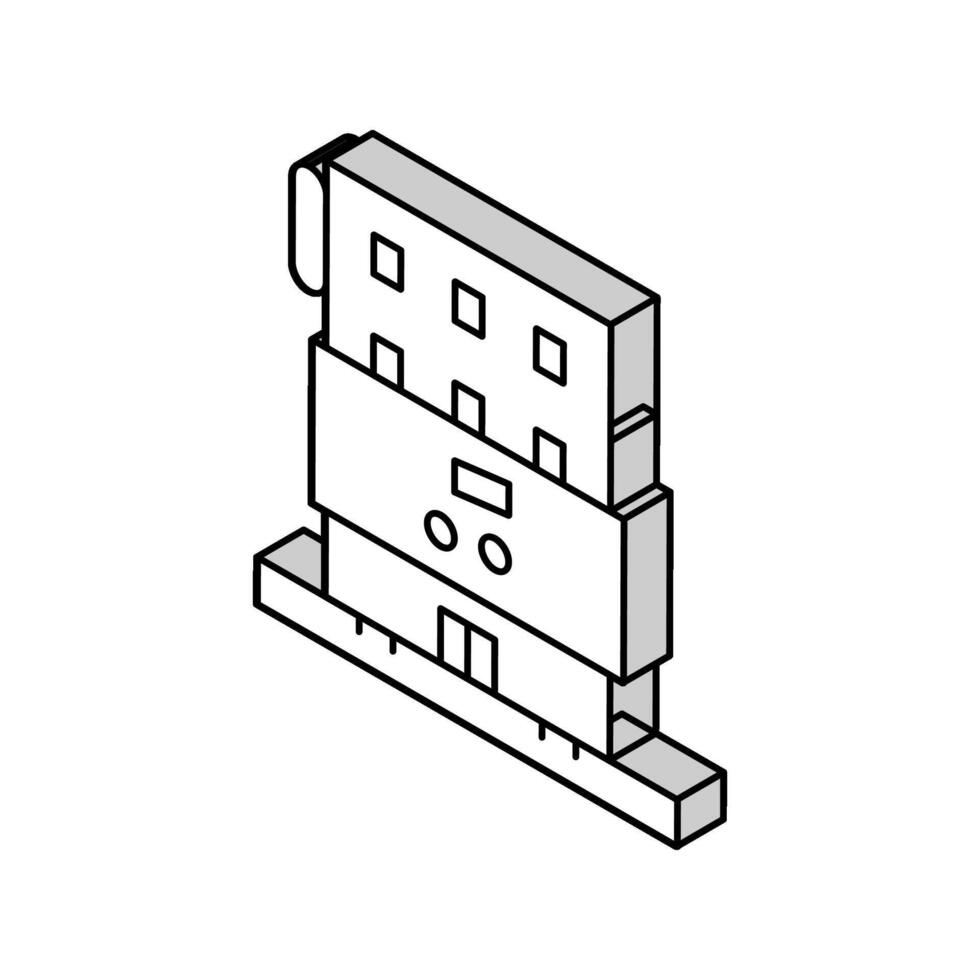 club building isometric icon vector illustration