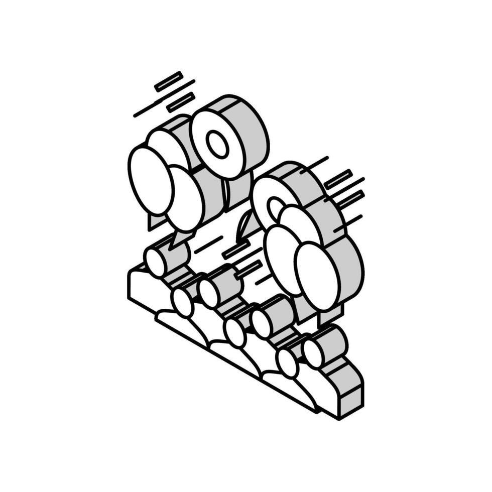 firework on festival parade isometric icon vector illustration