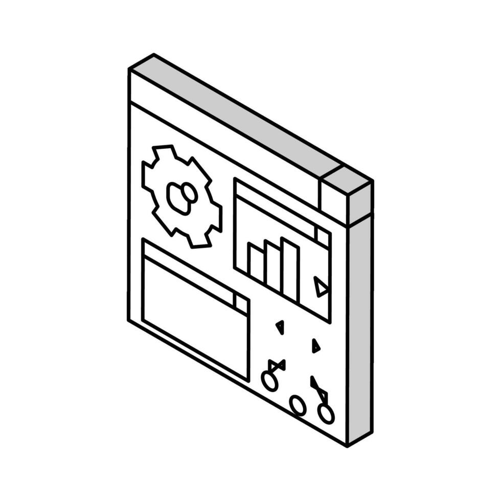software erp isometric icon vector illustration