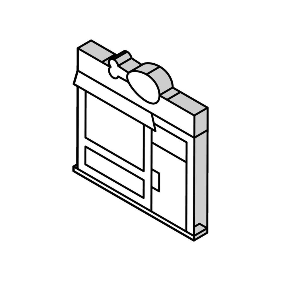 butchers shop isometric icon vector illustration