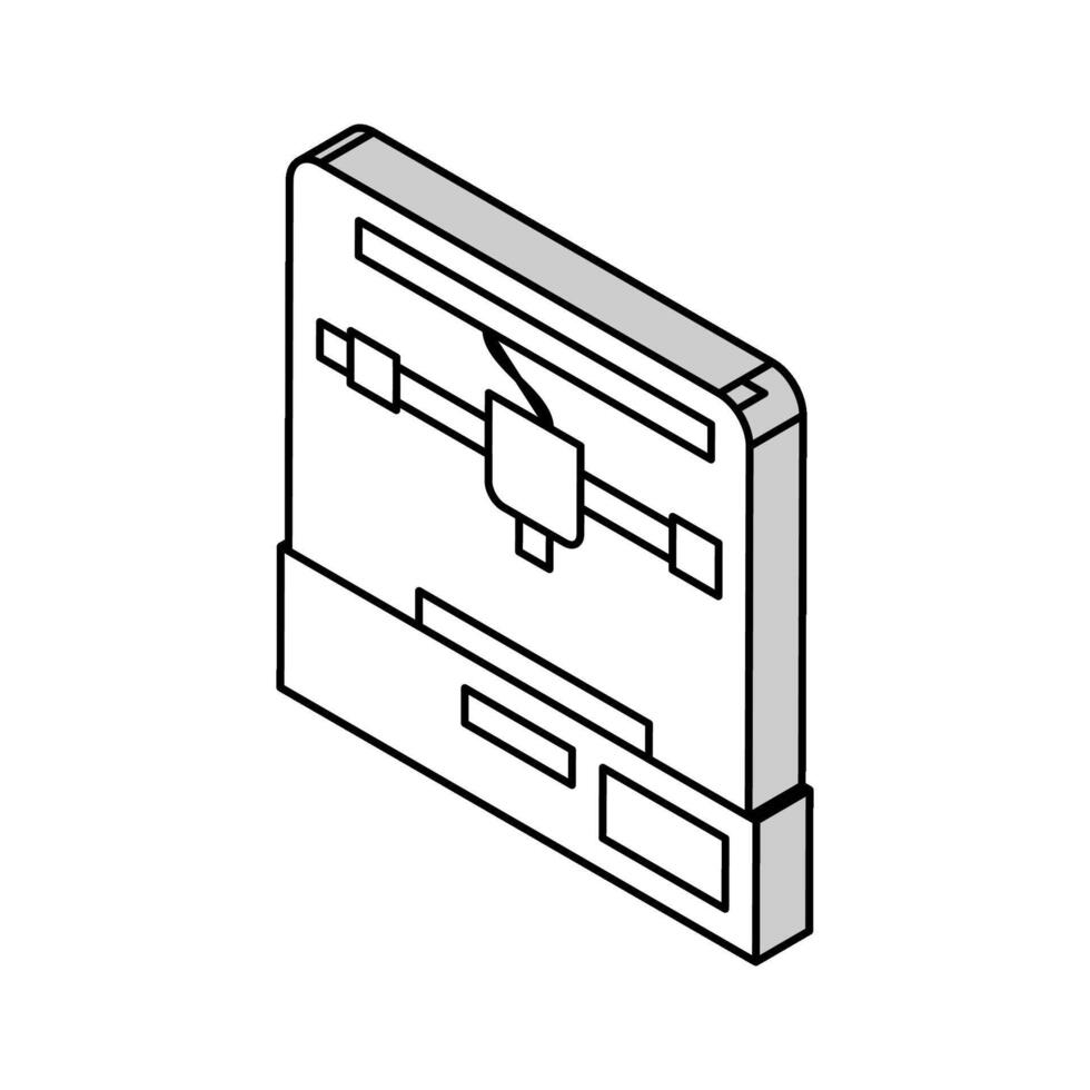 3d printer isometric icon vector illustration