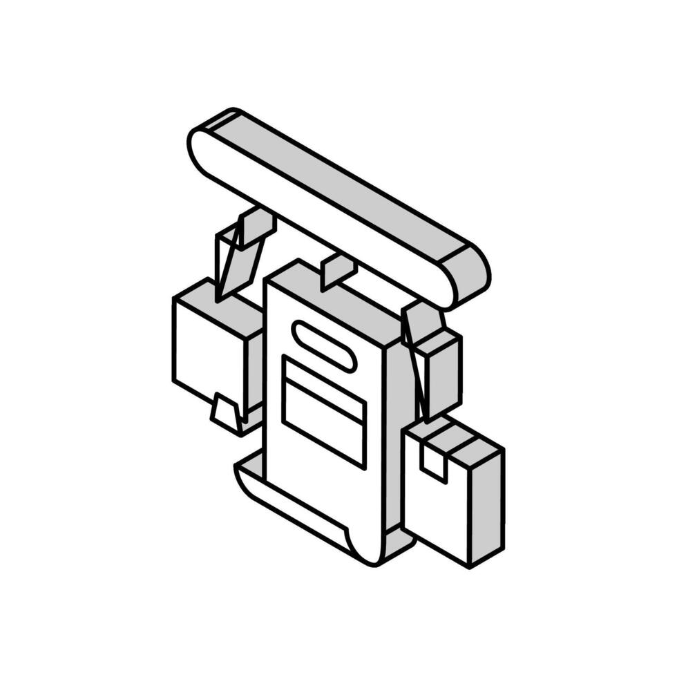 undelivered parcel status isometric icon vector illustration