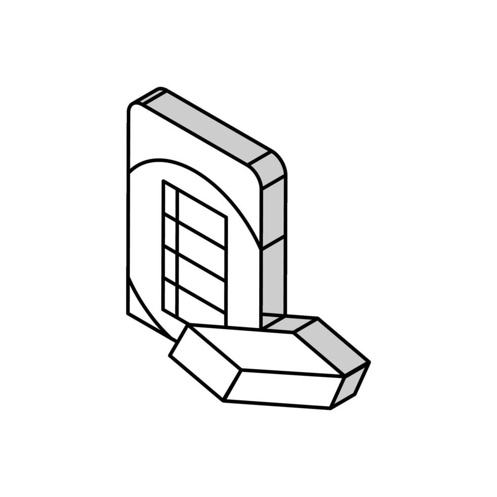 borrador embalaje isométrica icono vector ilustración