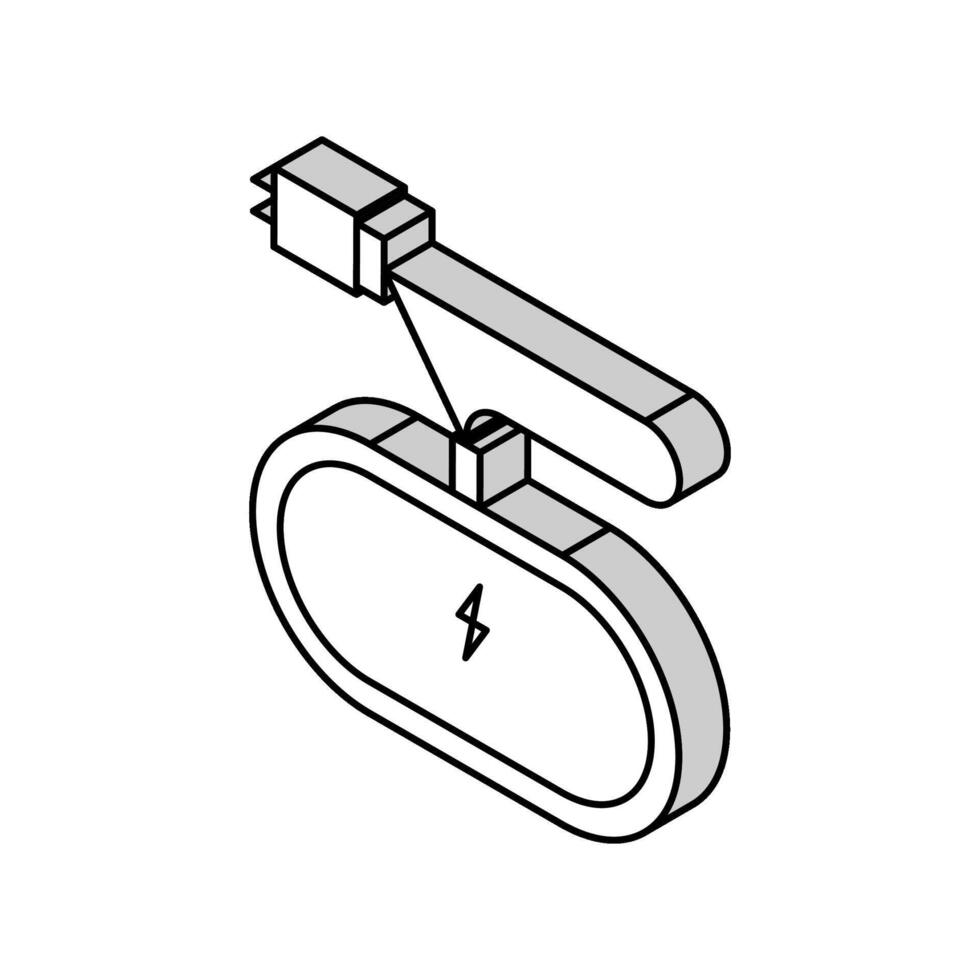 wireless charging pad isometric icon vector illustration