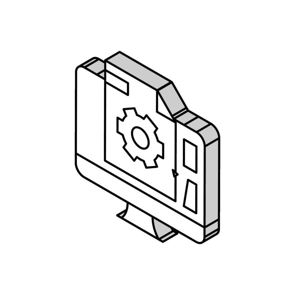 3d prototyping isometric icon vector illustration