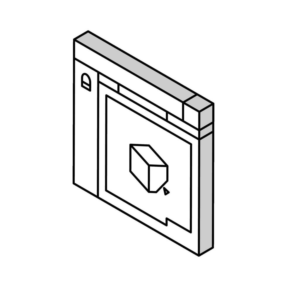 autocad 3d program isometric icon vector illustration