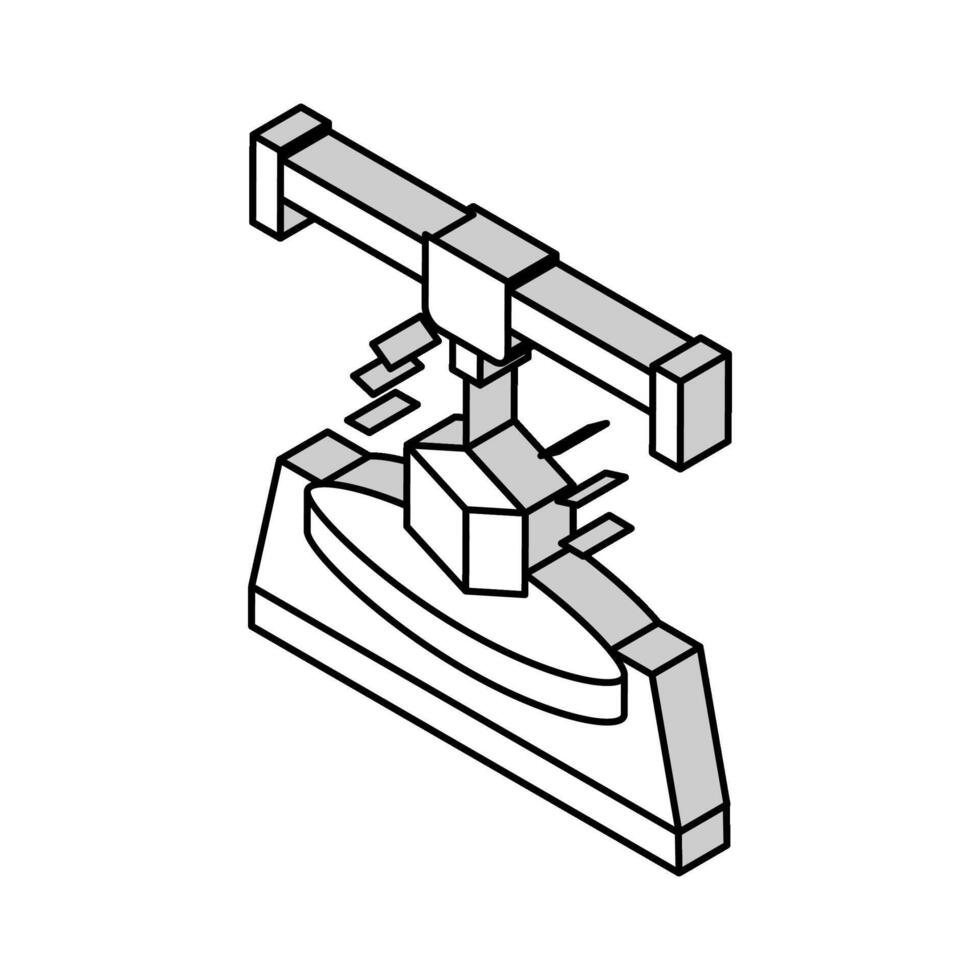 3d printing isometric icon vector illustration